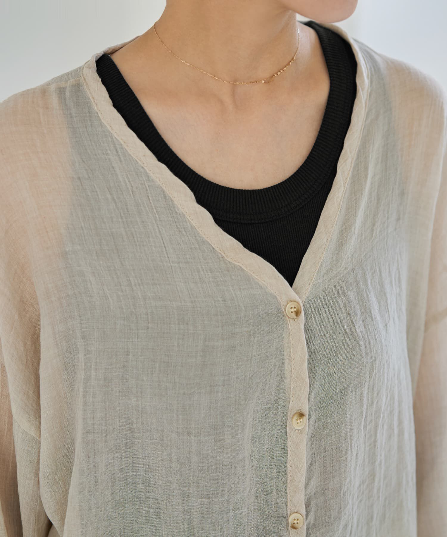 STYLE DELI「ラミー調風合い加工シャツカーディガン」|シャツ・ブラウス|