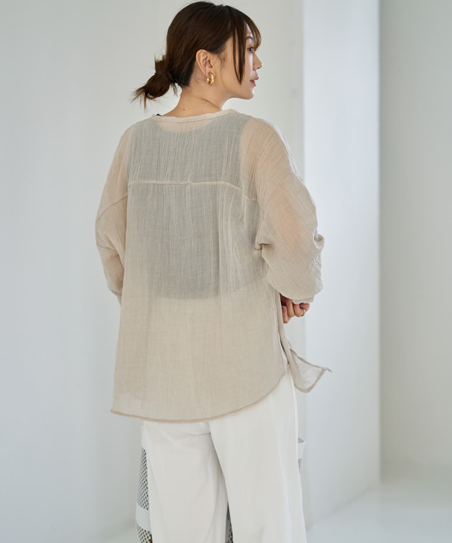 STYLE DELI「ラミー調風合い加工シャツカーディガン」|シャツ・ブラウス|