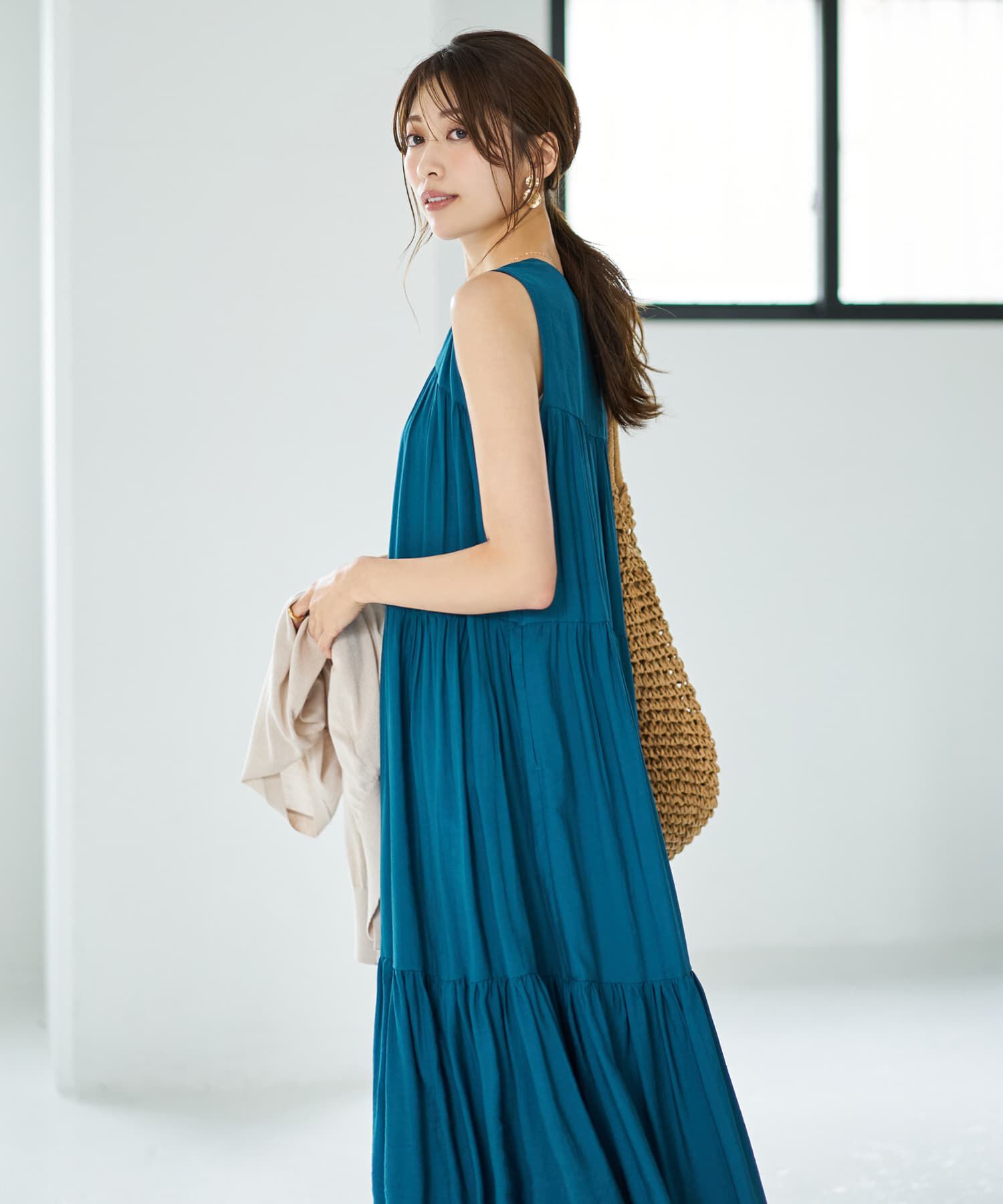 STYLE DELI「【LUXE】楊柳ティアードサマードレスB」|ワンピース|