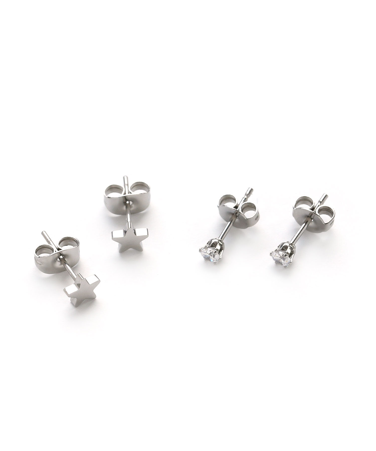 colleca la「[stainless]ステンレス・ 星とストーンのセットピアス〈金属アレルギー対応〉」|ピアス|