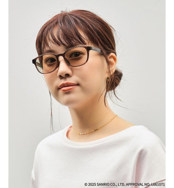  「【WEB限定】Zoff｜はぴだんぶい 調光サングラス｜紫外線で色が変わる 紫外線対策 UVカット｜グッズ  」|サングラス|薄ブラウン1