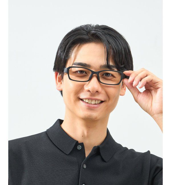  「スクエア型 メガネ 横長 | 軽量 | 伊達メガネ 度付きメガネ｜ユニセックス   レンズ交換券付」|メガネ|