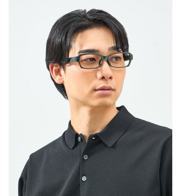  「スクエア型 メガネ 横長 | 軽量 | 伊達メガネ 度付きメガネ｜ユニセックス   レンズ交換券付」|メガネ|
