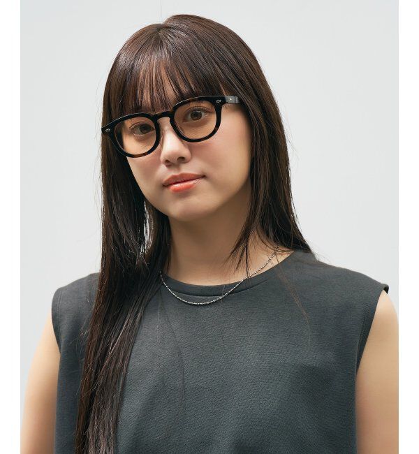  「Zoff｜AOI IHARA ウェリントン型 サングラス カラーレンズ 黒縁 クリアフレーム 紫外線対策 UVカット  」|サングラス|