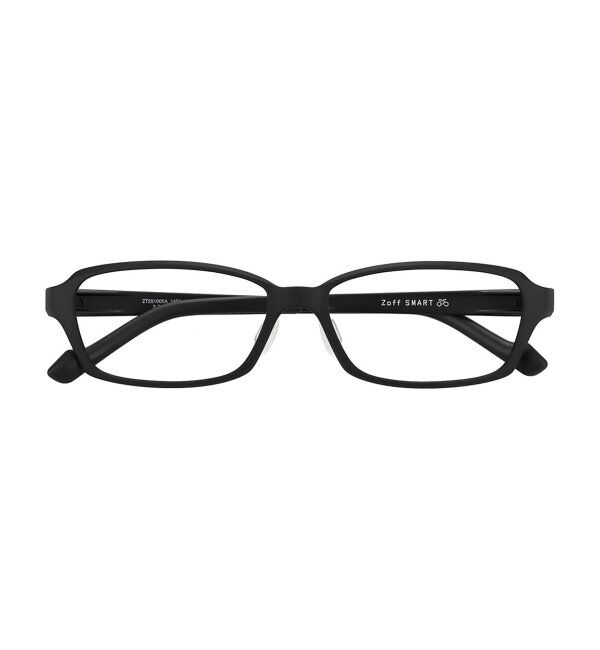  「スクエア型 メガネ | 軽量 柔軟性 鼻パッド 眼鏡 伊達めがね 度付き Zoff SMART レンズ交換券付」|メガネ|ブラック系その他
