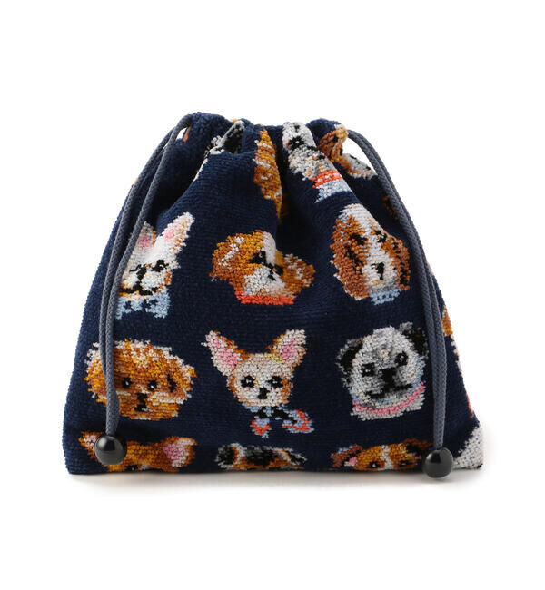 LOVERARY BY FEILER「ラブラリードギー　巾着　L/LDG-213099」|ポーチ|ネイビー