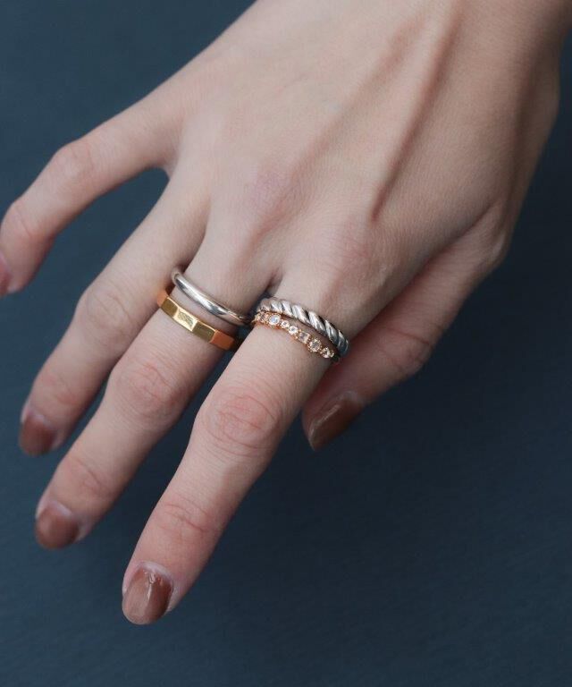  「Two as one　silver925　2連コンビリング　ペア」|リング|