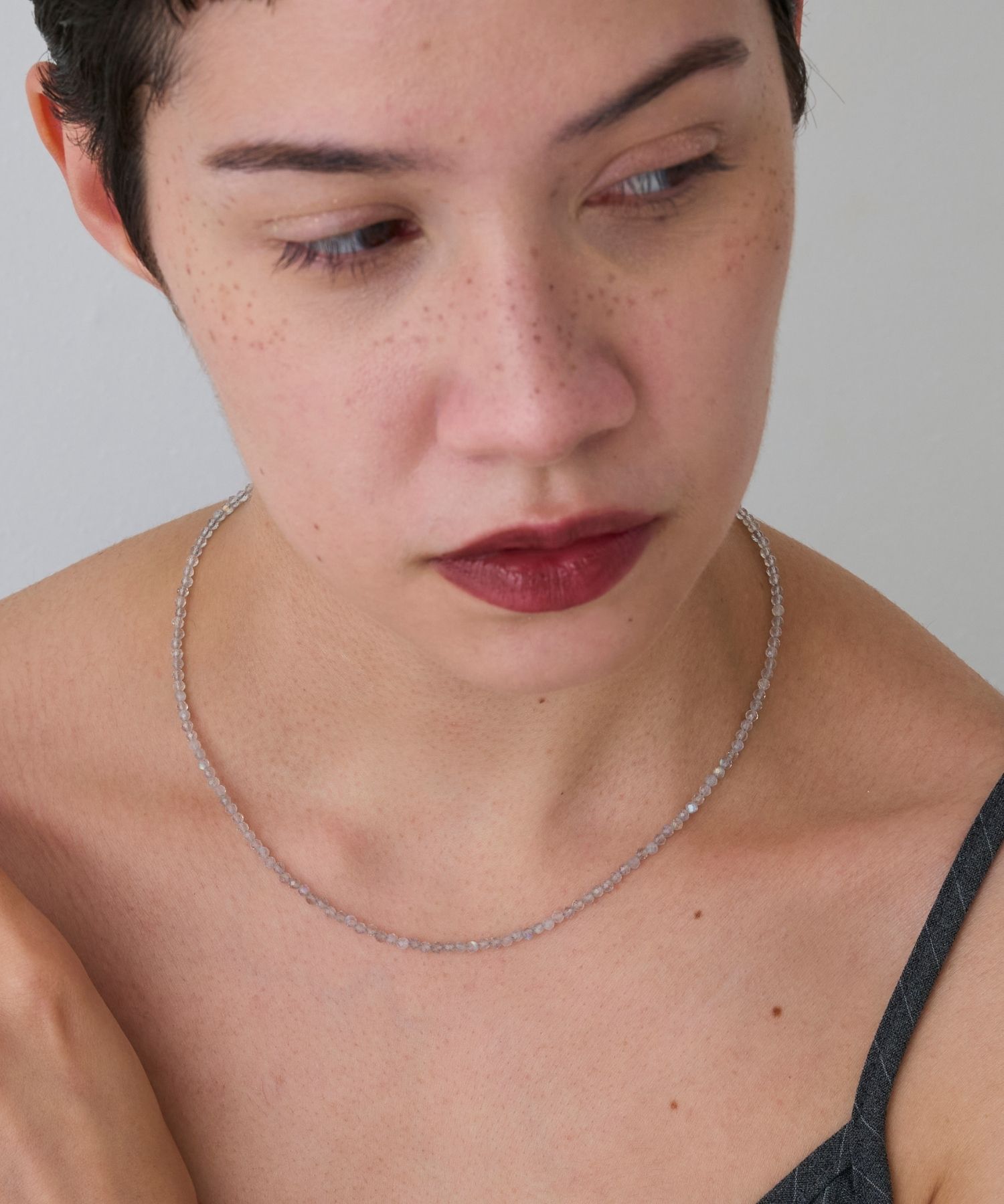 JUPITER「天然石ビーズネックレス/金属アレルギー対応/ニッケルフリー　ラブラドライト」|ネックレス|