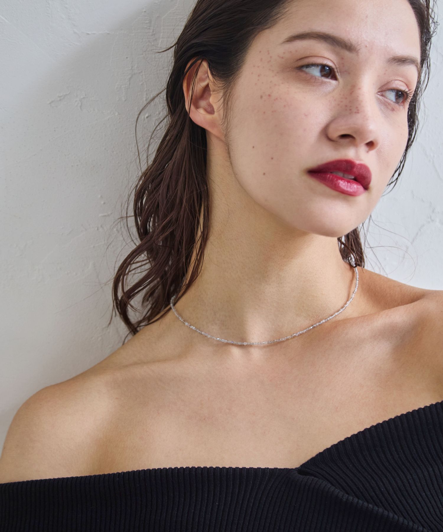 JUPITER「天然石ビーズネックレス/金属アレルギー対応/ニッケルフリー　ラブラドライト」|ネックレス|