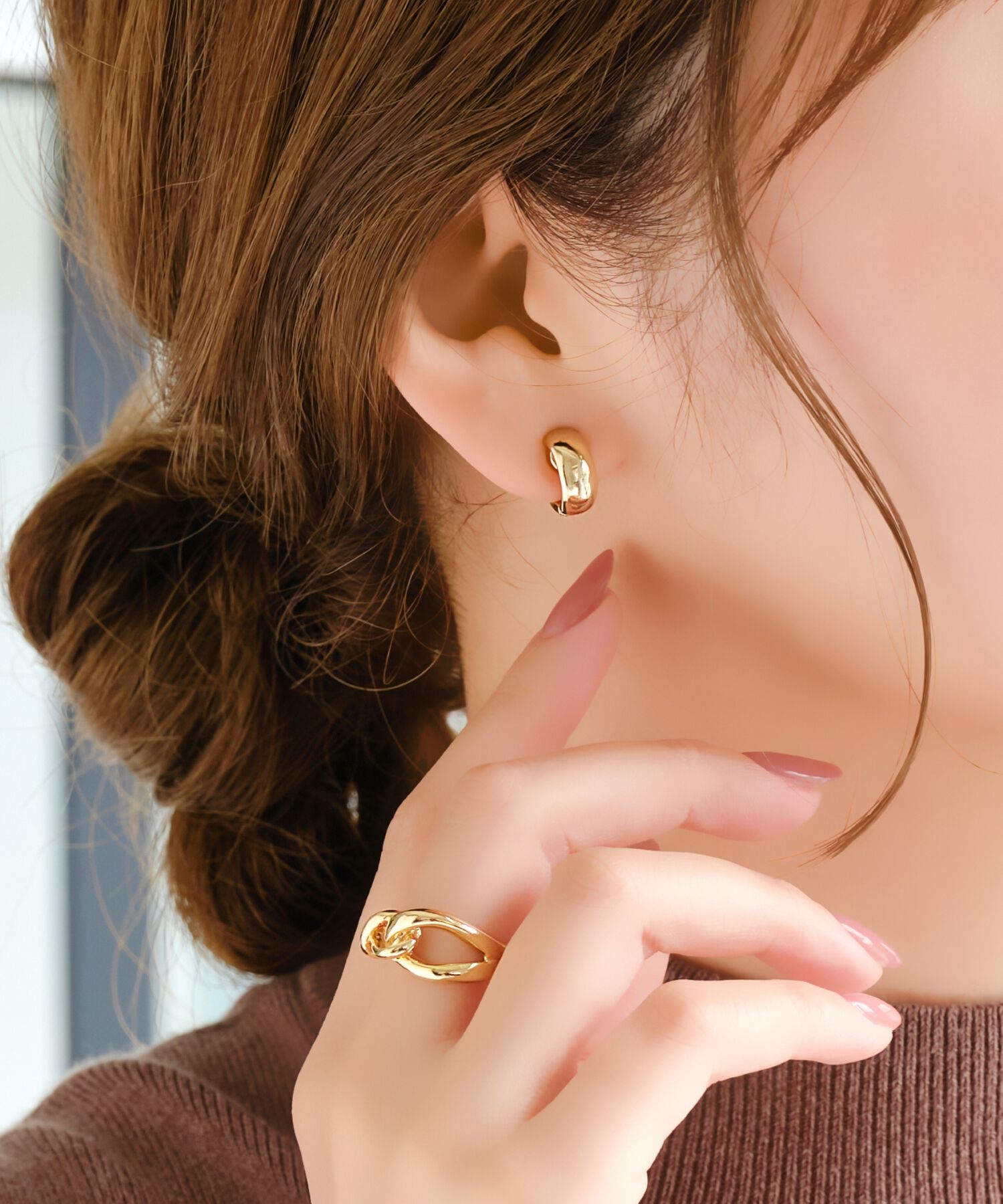  「【金属アレルギー対応】2wayワンタッチモードマグネットイヤリング　ゴールド」|イヤリング|ゴールド