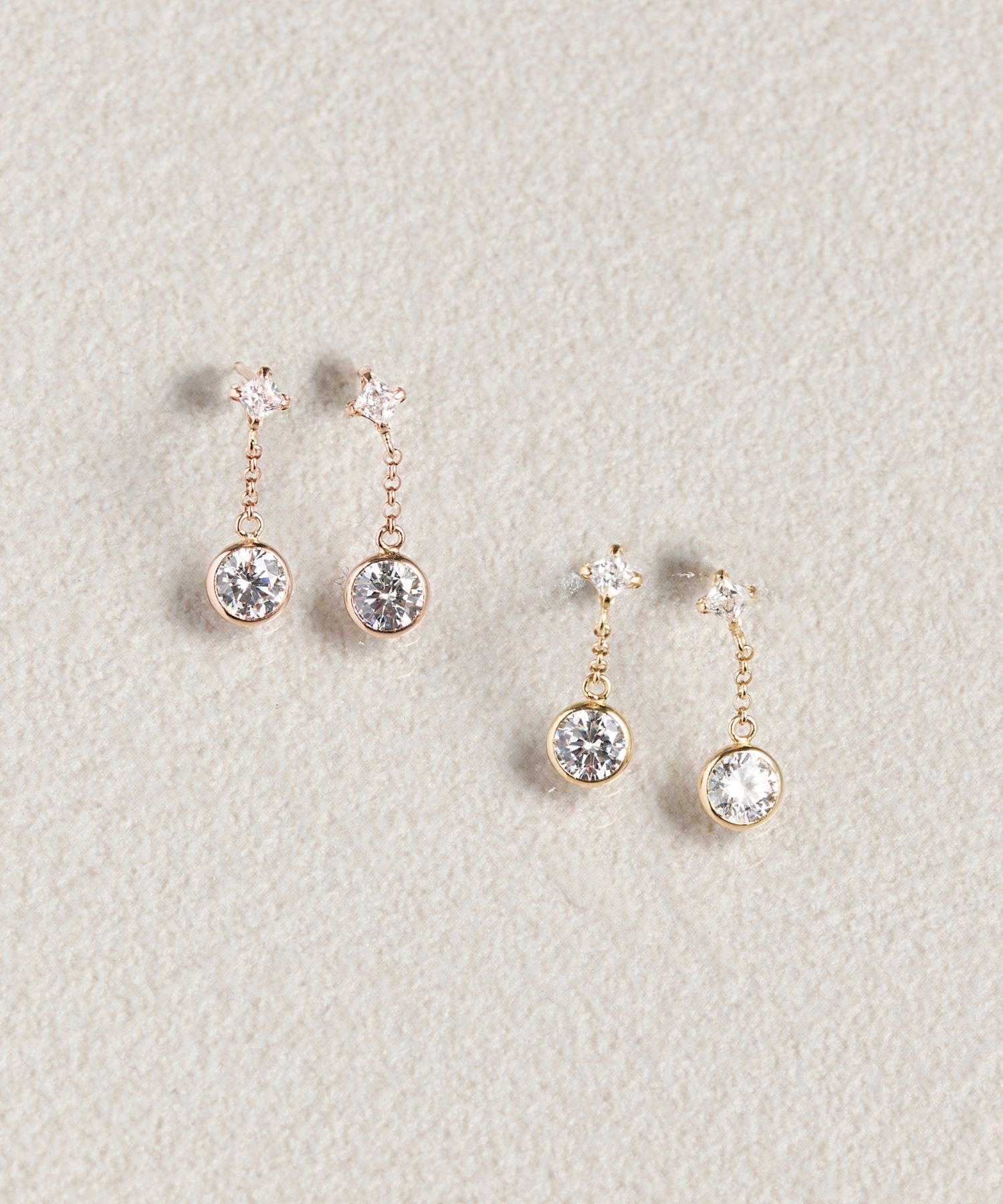 Phoebe「【 K10 】ティアーズビジューピアス　ローズゴールド/BOX付き」|ピアス|