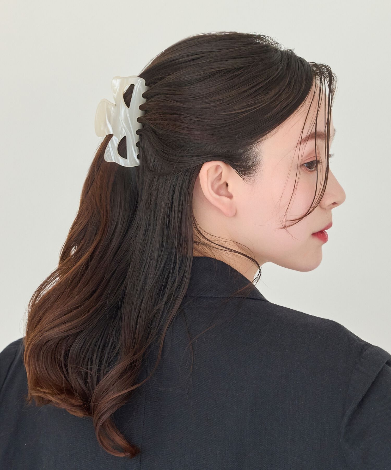 Phoebe「マーブルカラーバンスクリップ　ホワイト」|その他|