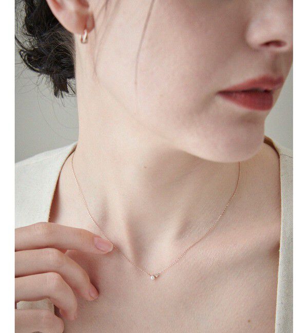 ete「K10MPG レイヤー パール/ダイヤモンド ネックレス」|ネックレス|