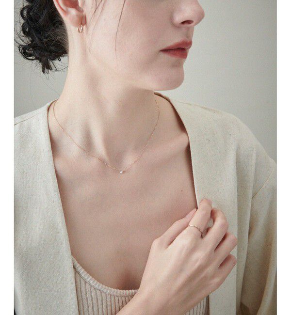 ete「K10MPG レイヤー パール/ダイヤモンド ネックレス」|ネックレス|