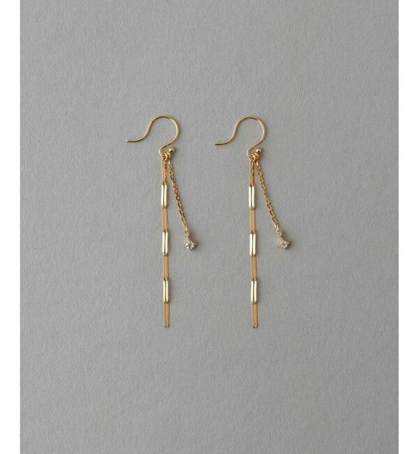 ete「ラブラドーライト チェーン ピアス」|ピアス|イエローゴールド