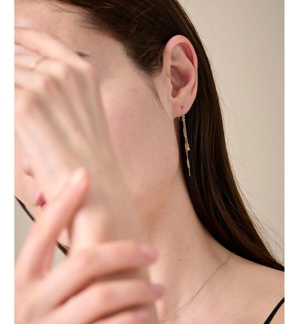 ete「ラブラドーライト チェーン ピアス」|ピアス|