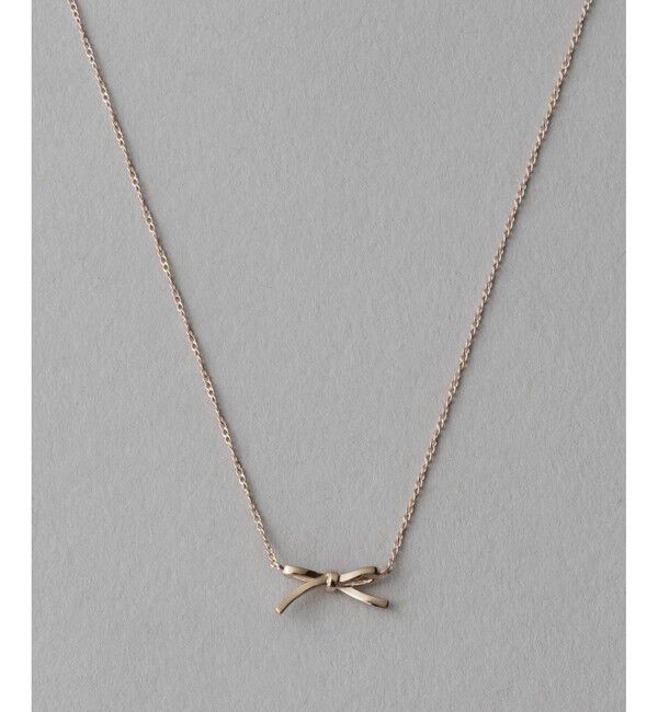 ete「[レイヤー] リボン ネックレス」|ネックレス|ピンクゴールド