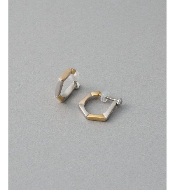 ete「[トリカラー] ボクシー フープイヤリング」|イヤリング|