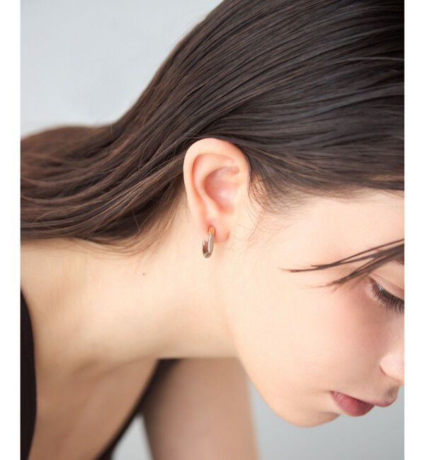 ete「[トリカラー] ボクシー フープイヤリング」|イヤリング|