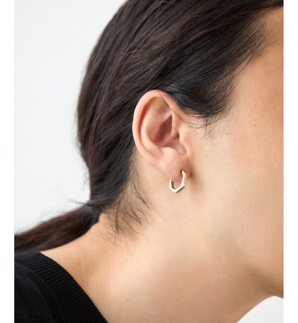 ete「[トリカラー] ボクシー フープイヤリング」|イヤリング|