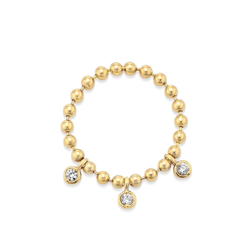 STAR JEWELRY「DIAMOND BALL CHAIN RING」|リング|イエローゴールド