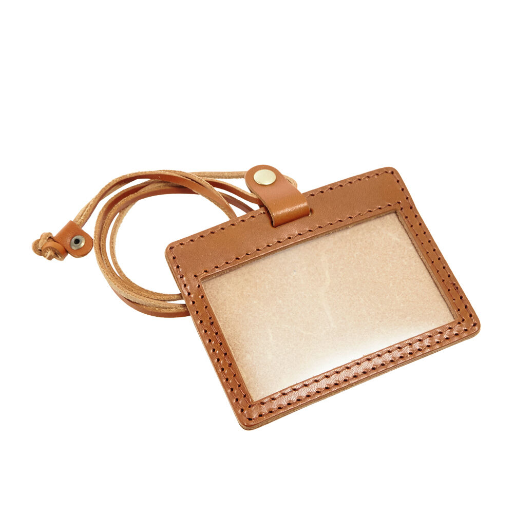 BACKYARD FAMILY「カードホルダー ネックストラップ 横 通販 おしゃれ ブランド 栃木レザー idカードケース 革」|名刺入れ・カードケース|ブラウン2