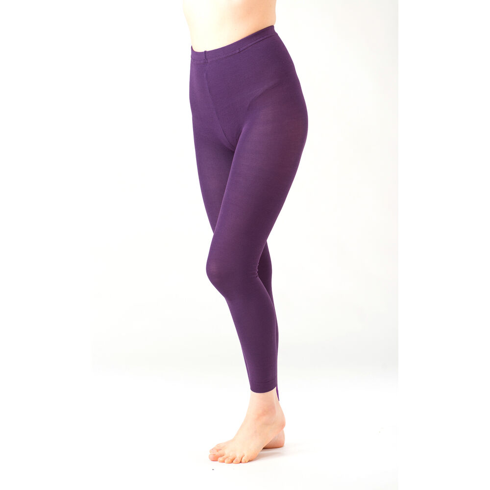 BACKYARD FAMILY「スパッツ レディース 通販 シルク 100% 内側 レギンス 10分丈 薄型 タイツ あったか」|レギンス・スパッツ|パープル1