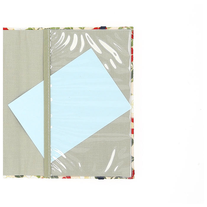 BACKYARD FAMILY「お薬手帳 通販 カードケース おくすり手帳 布 透明ポケット 和柄 花 バンド ゴム 保険証」|名刺入れ・カードケース|