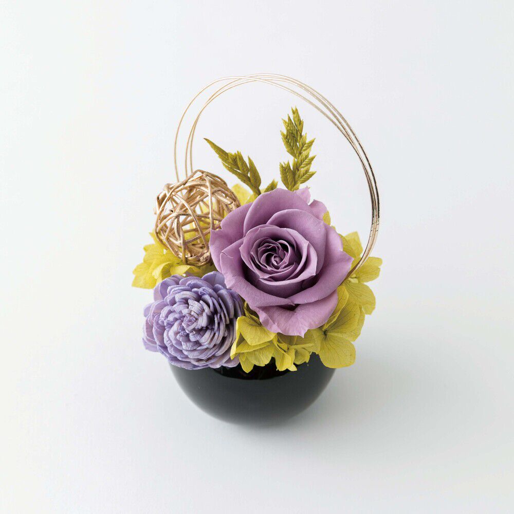 BACKYARD FAMILY「Temari てまり フラワーアレンジメント 通販 プリザーブドフラワー プリザードフラワー」|その他|パープル1