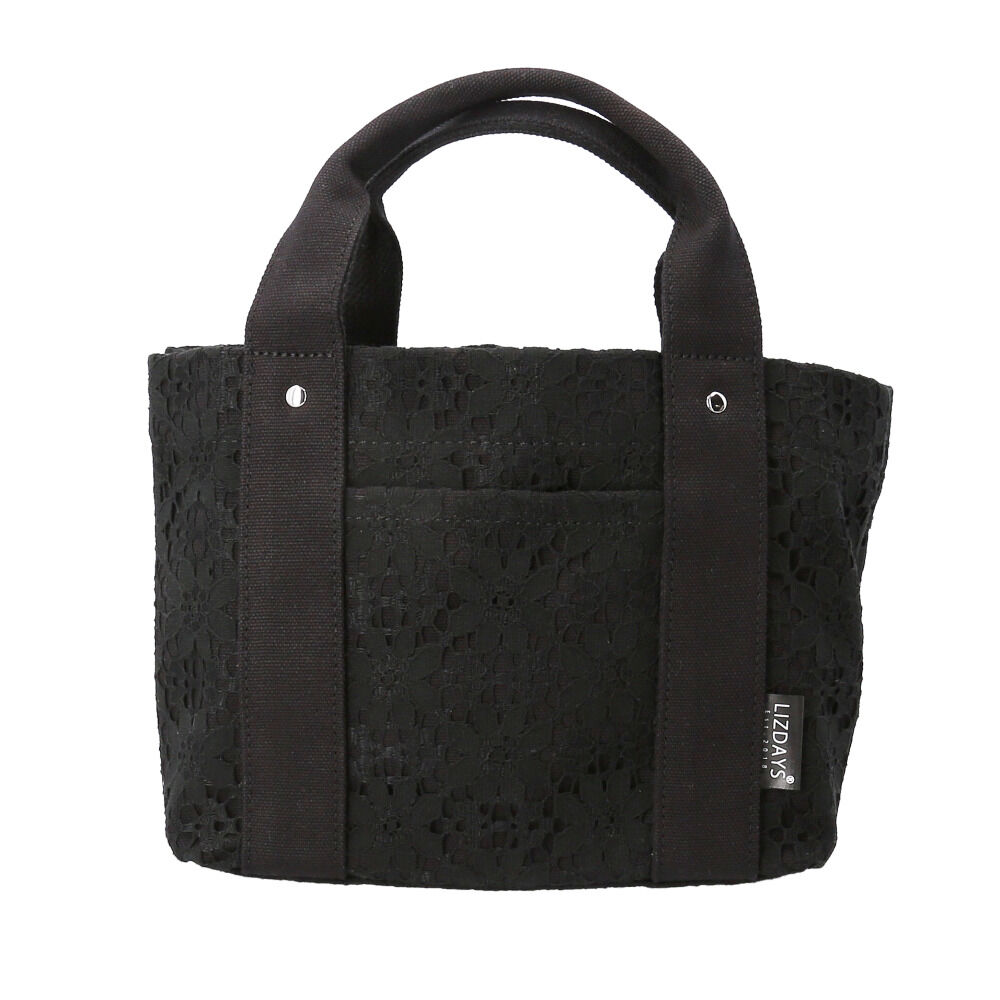 BACKYARD FAMILY「LIZDAYS リズデイズ トートバッグ lz-71610 通販 布 レース 小さめ かわいい」|トートバッグ|ブラック1