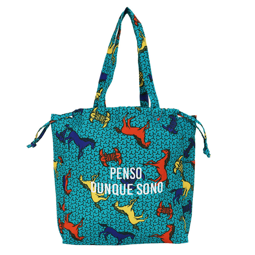 BACKYARD FAMILY「センバドー 巾着 トートバッグ 大容量 通販 巾着バッグ 巾着バック 巾着袋 サブバッグ」|トートバッグ|ブルー1