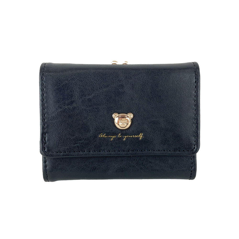 BACKYARD FAMILY「財布 三つ折り レディース 通販 折りたたみ財布 三つ折り財布 折財布 折り財布 がま口財布」|財布|ブラック1