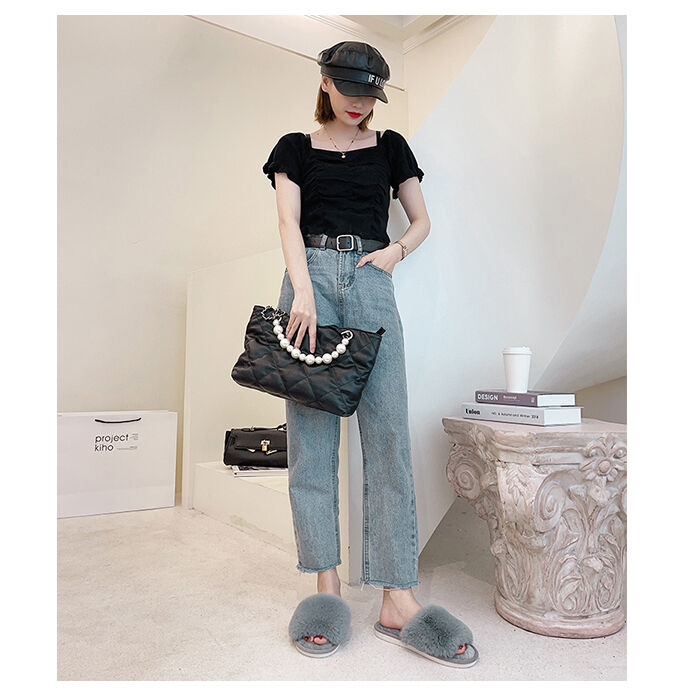 BACKYARD FAMILY「スリッパ おしゃれ 冬用 通販 ルームシューズ 冬 フェイク ファー レディース もこもこ」|ルームシューズ|