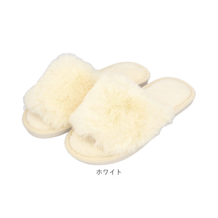 BACKYARD FAMILY「スリッパ おしゃれ 冬用 通販 ルームシューズ 冬 フェイク ファー レディース もこもこ」|ルームシューズ|