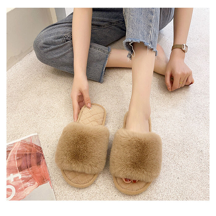 BACKYARD FAMILY「スリッパ おしゃれ 冬用 通販 ルームシューズ 冬 フェイク ファー レディース もこもこ」|ルームシューズ|