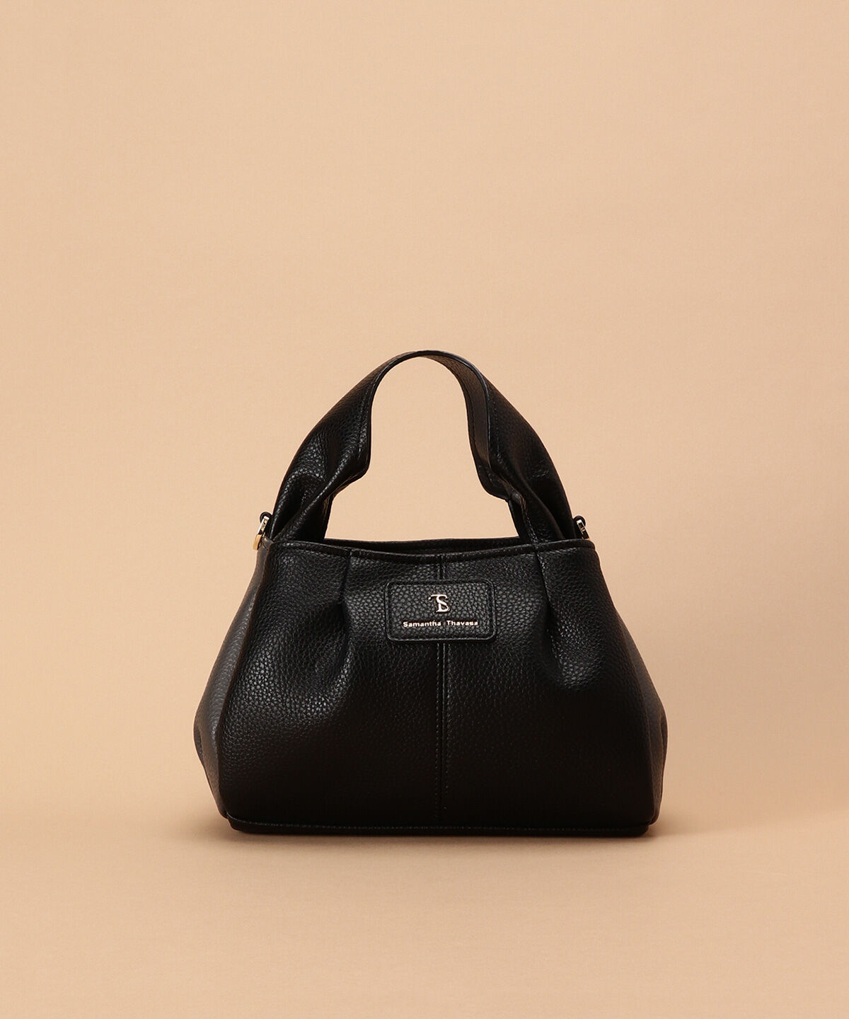 Samantha Thavasa「タックワンハンドルバッグ 小サイズ」|ハンドバッグ|ブラック