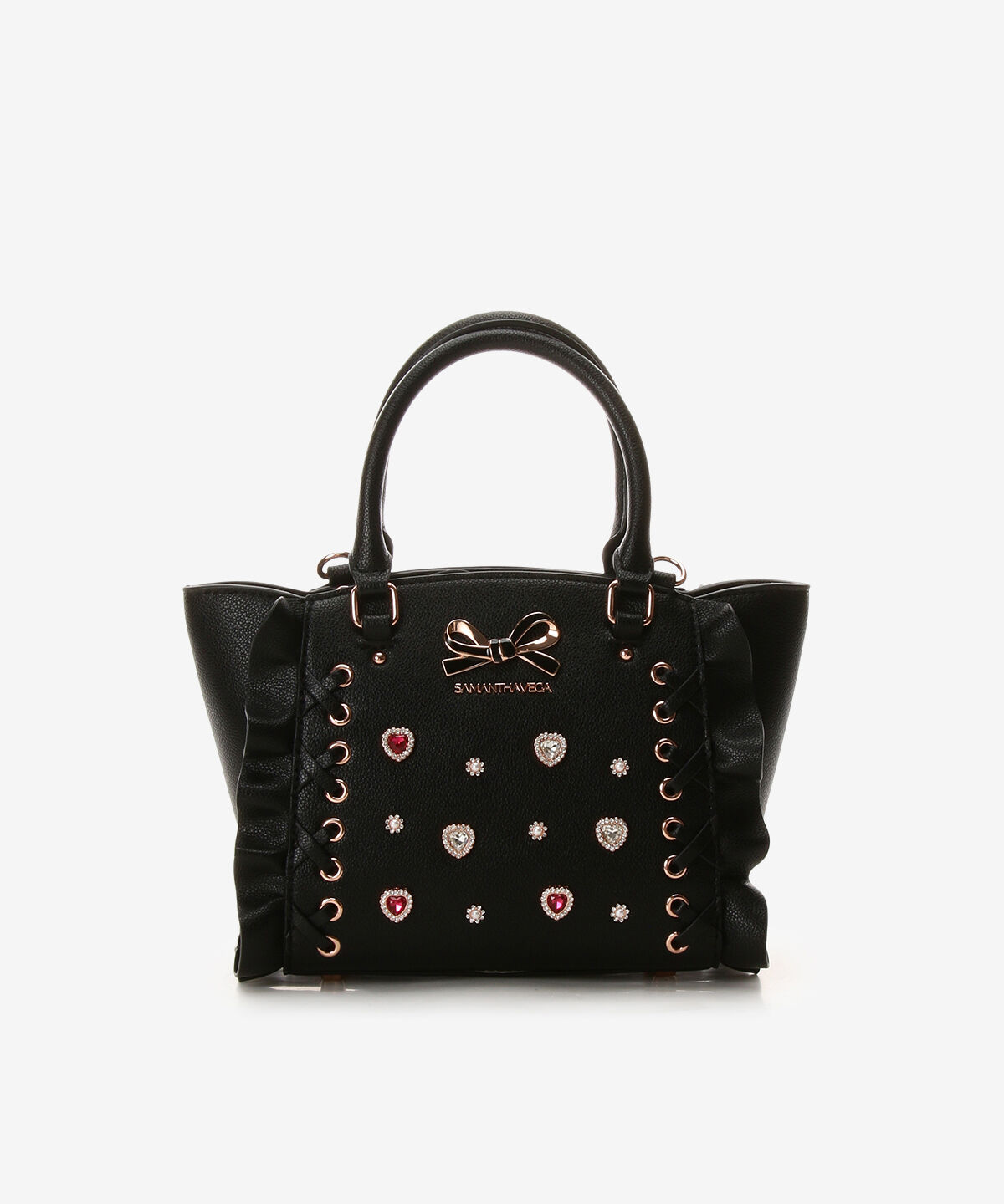 Samantha Vega「レースアップハートビジューフラッタ―(ミニ)」|ショルダー・メッセンジャー|