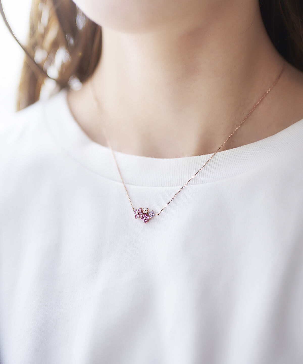 Samantha Tiara「フラワーモチーフバンド　グラデーション ネックレス」|ネックレス|SILVER PGﾒｯｷ