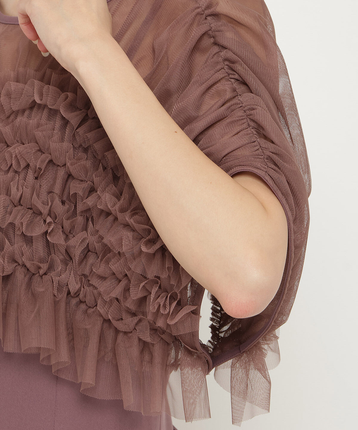 アンドクチュール「チュールフリルフレアドレス」|ドレス|