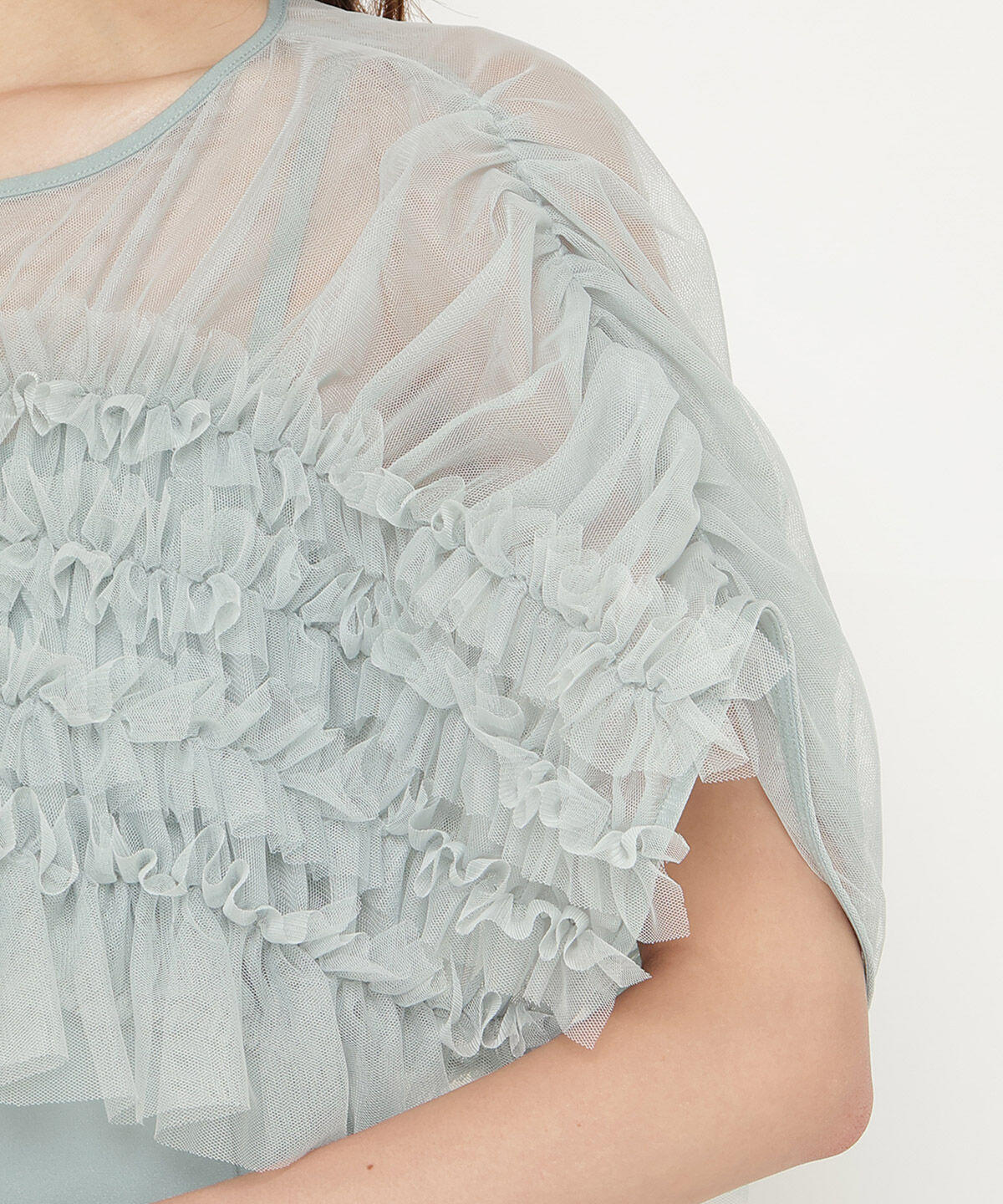 アンドクチュール「チュールフリルフレアドレス」|ドレス|