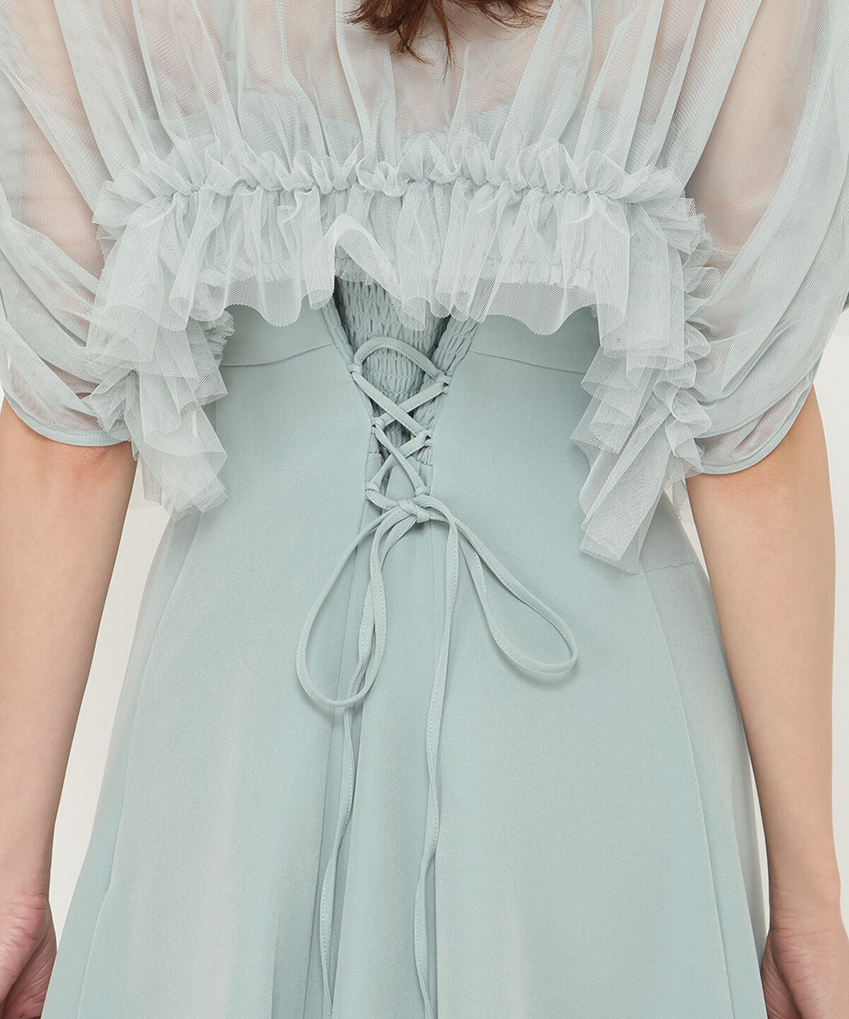 アンドクチュール「チュールフリルフレアドレス」|ドレス|