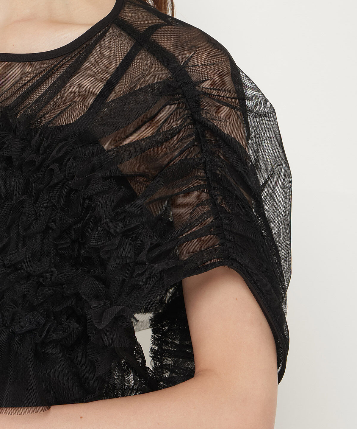 アンドクチュール「チュールフリルフレアドレス」|ドレス|