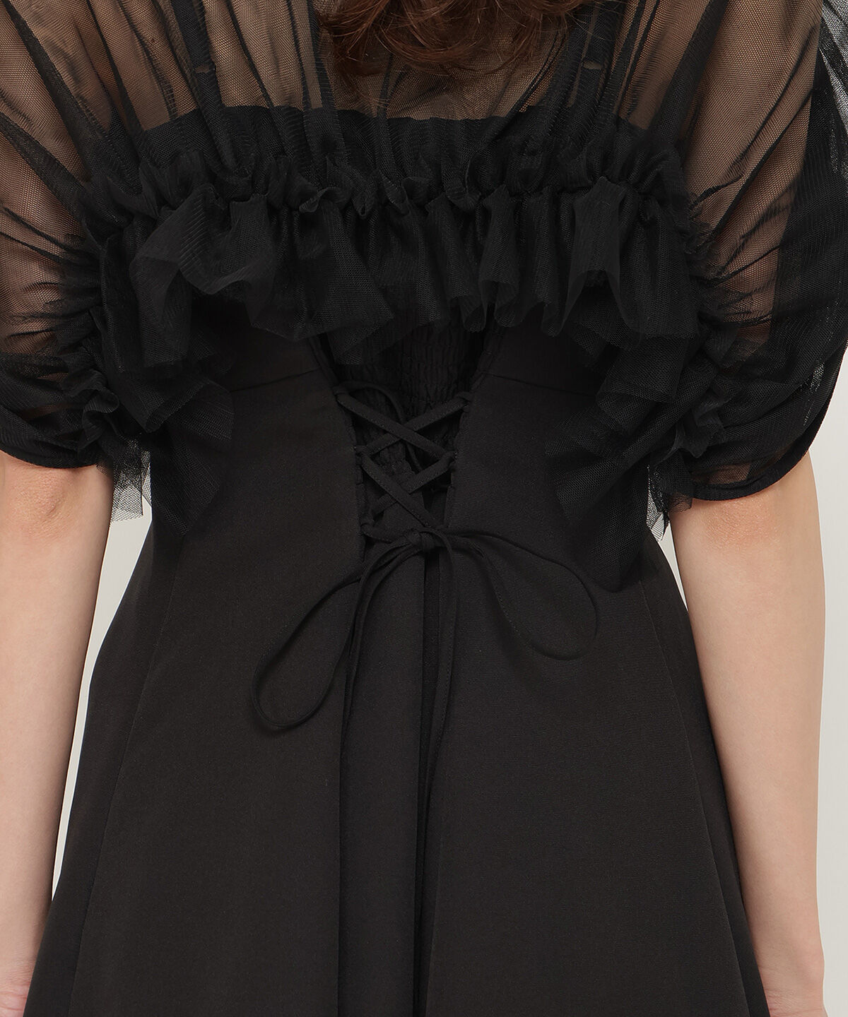 アンドクチュール「チュールフリルフレアドレス」|ドレス|