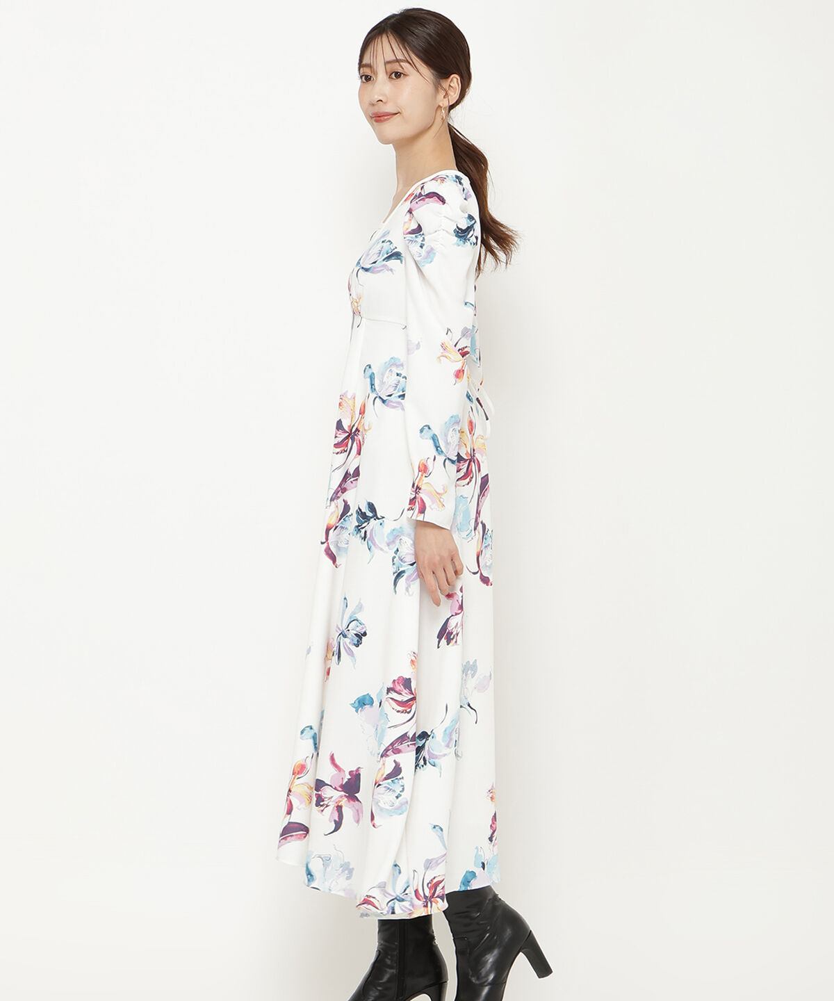 アンドクチュール「ウォーターフラワープリントワンピース」|ワンピース|