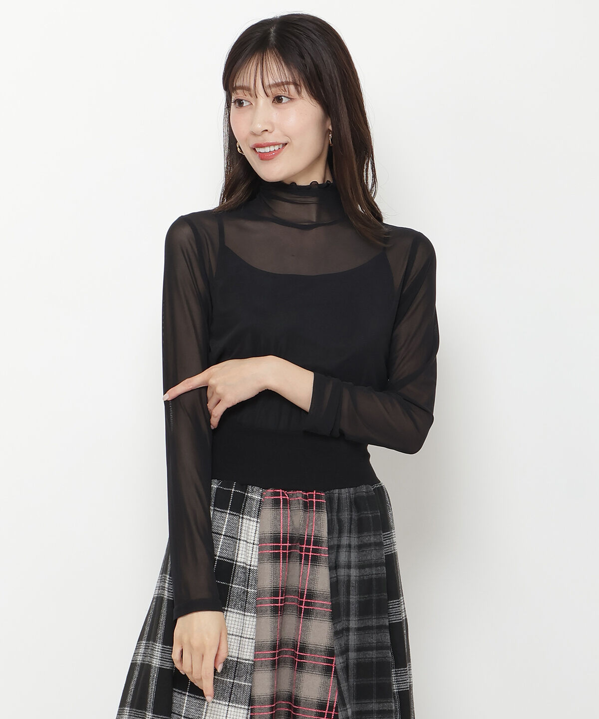 アンドクチュール「シアータートルプルオーバー」|シャツ・ブラウス|ブラック