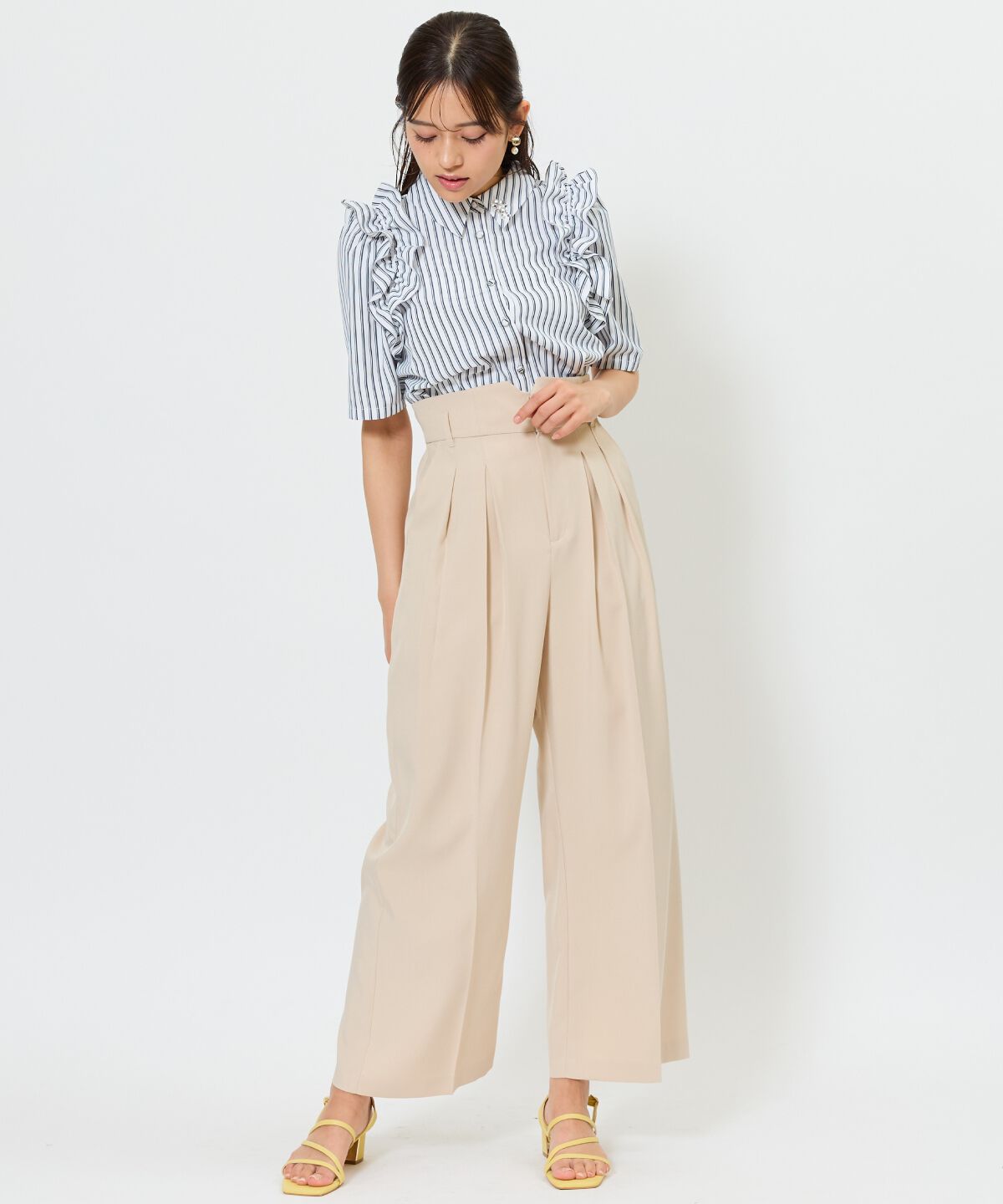 アンドクチュール「タックワイドパンツ」|その他|