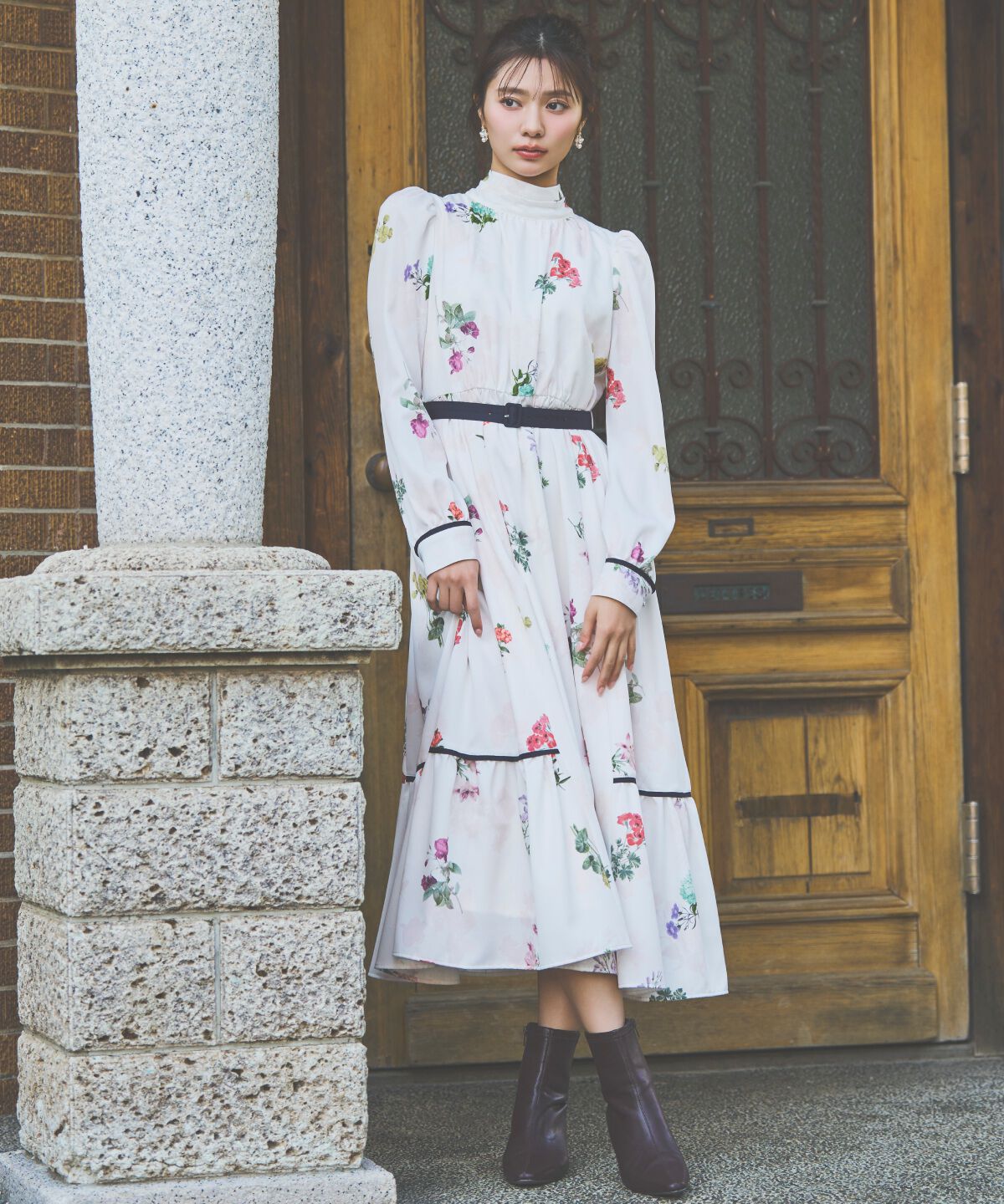 アンドクチュール「クラシックフラワーワンピース」|ワンピース|