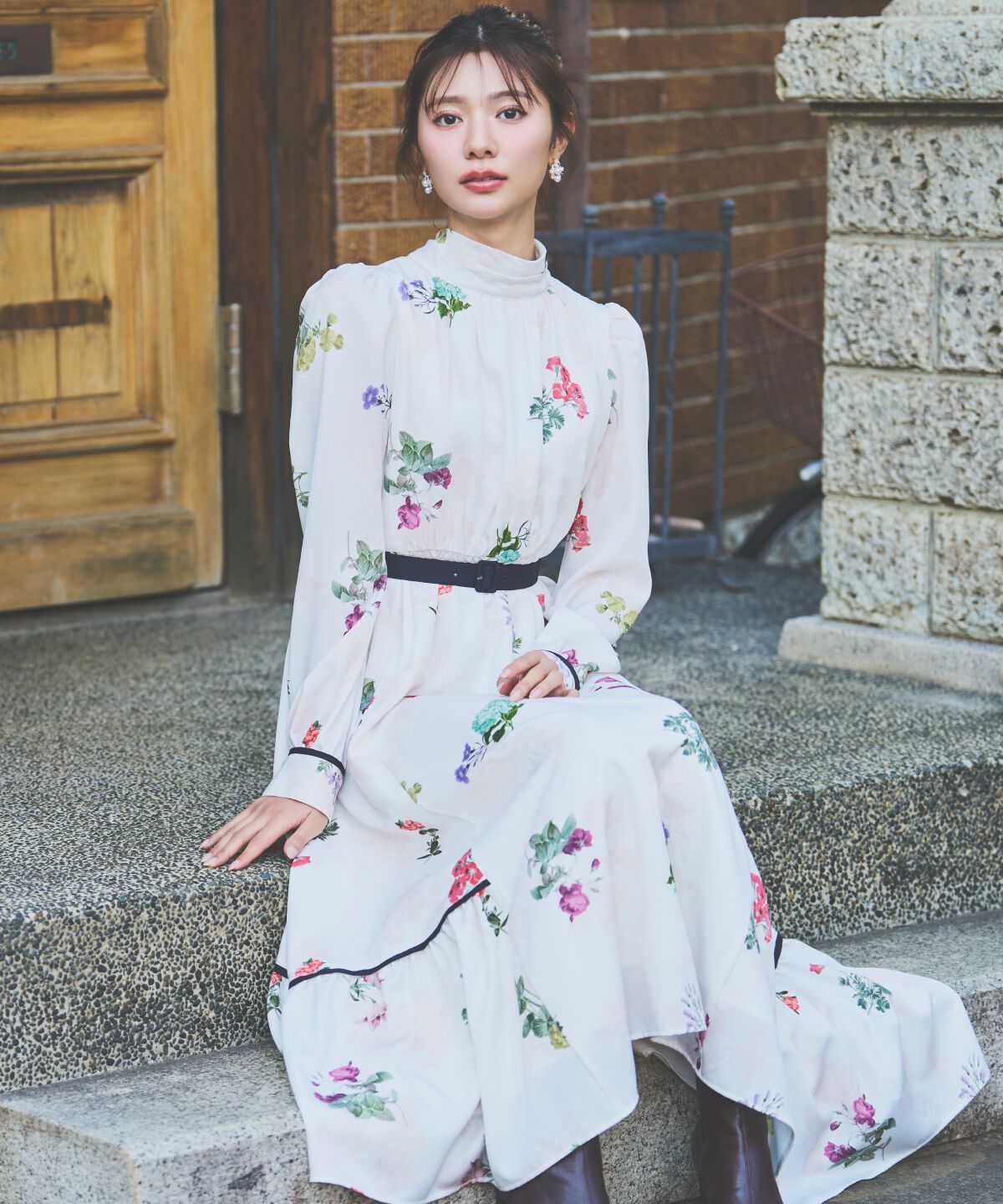 アンドクチュール「クラシックフラワーワンピース」|ワンピース|