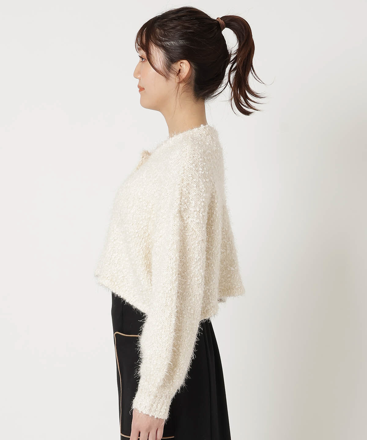 REDYAZEL「ポップコーンフェザーショートカーディガン」|カーディガン|
