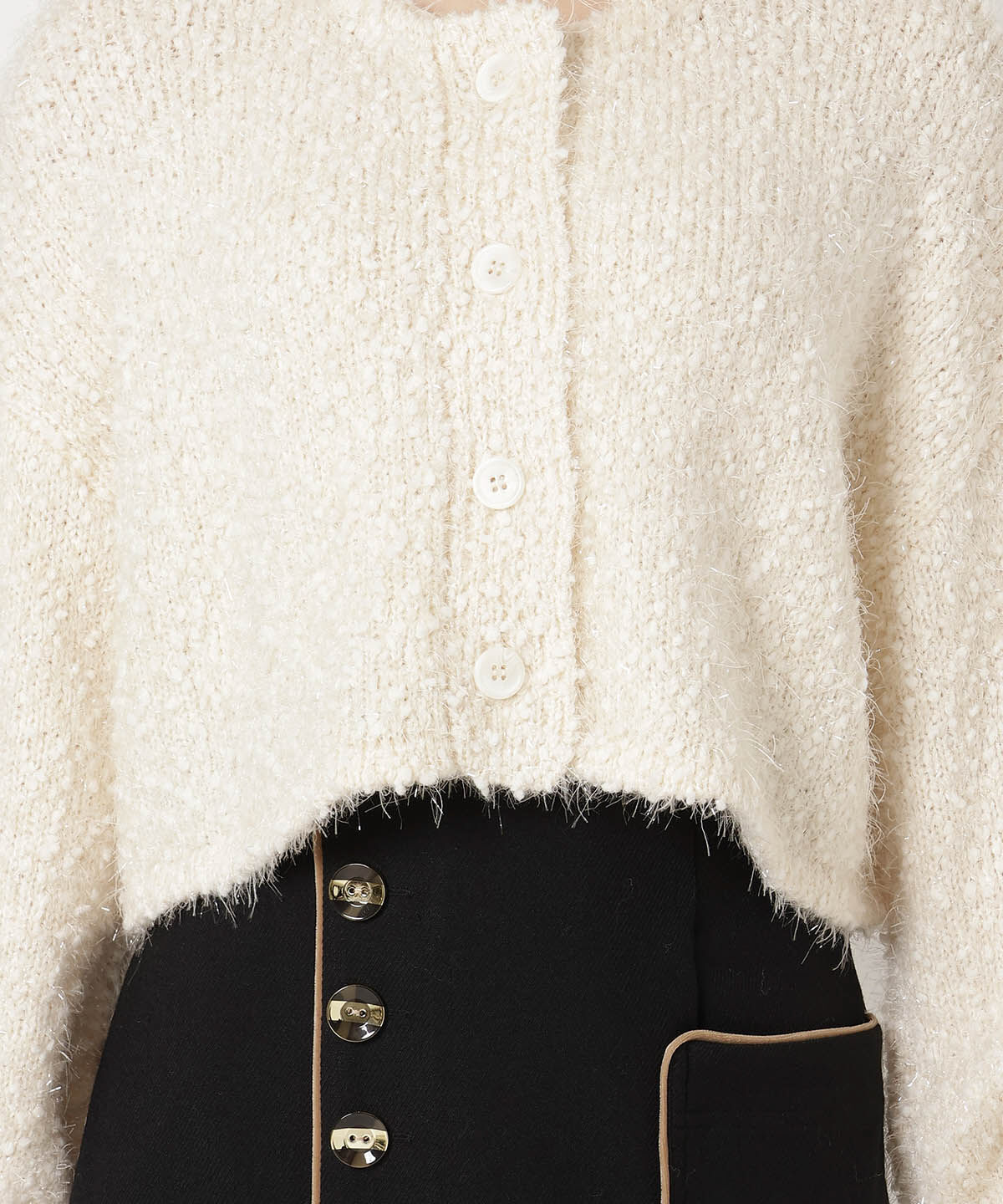 REDYAZEL「ポップコーンフェザーショートカーディガン」|カーディガン|